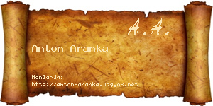 Anton Aranka névjegykártya